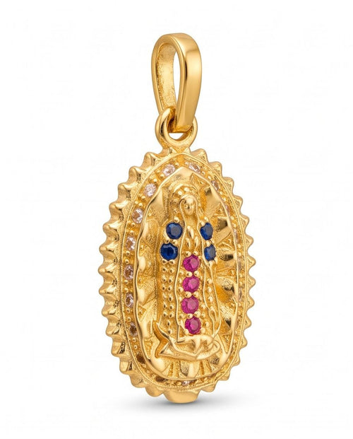 18K Gold Santa Maria Pendant with Pink & Purple Zircons