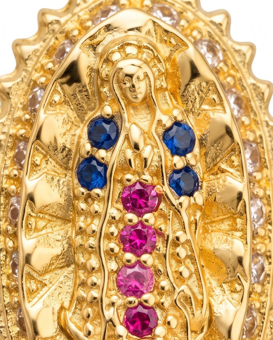 18K Gold Santa Maria Pendant with Pink & Purple Zircons