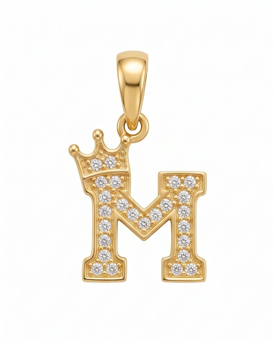 18k Gold Letter "M" Pendant