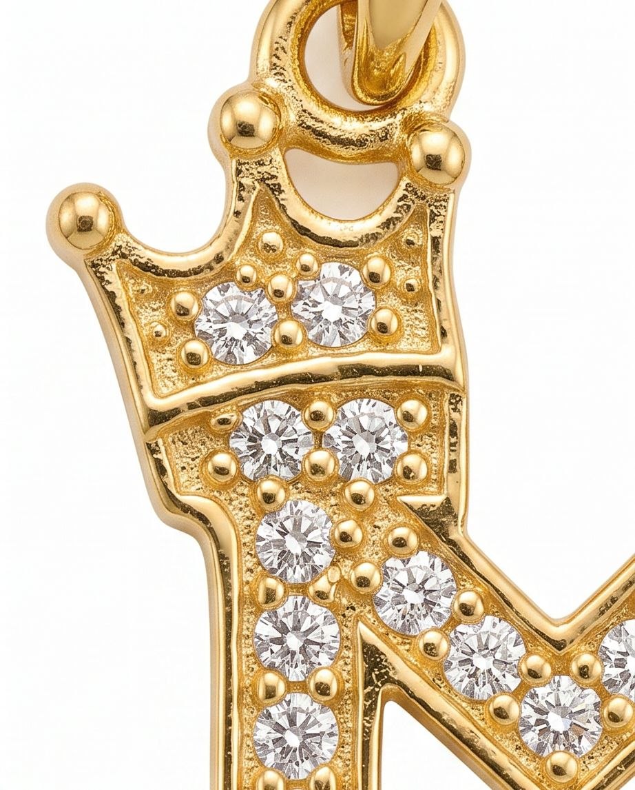 18k Gold Letter "M" Pendant