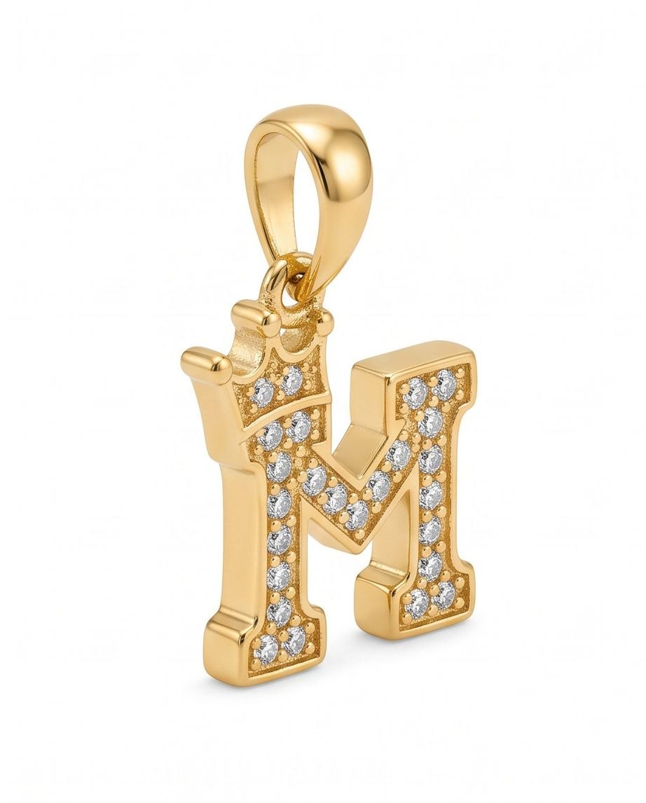 18k Gold Letter "M" Pendant