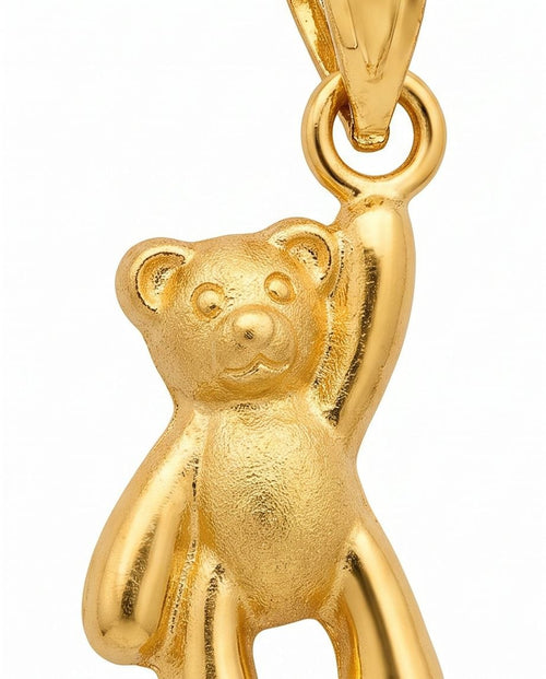 18K Gold Teddy Bear Pendant