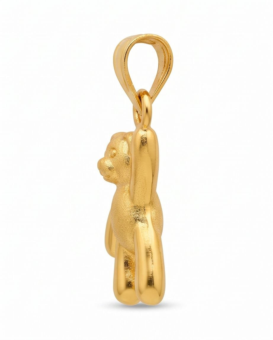 18K Gold Teddy Bear Pendant