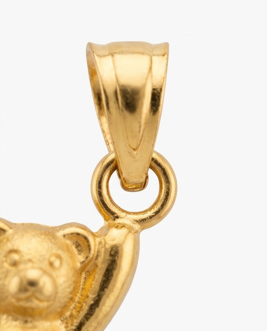 18K Gold Teddy Bear Pendant