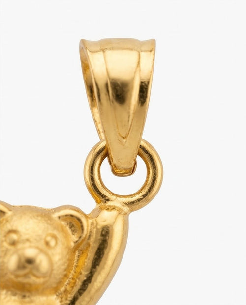 18K Gold Teddy Bear Pendant