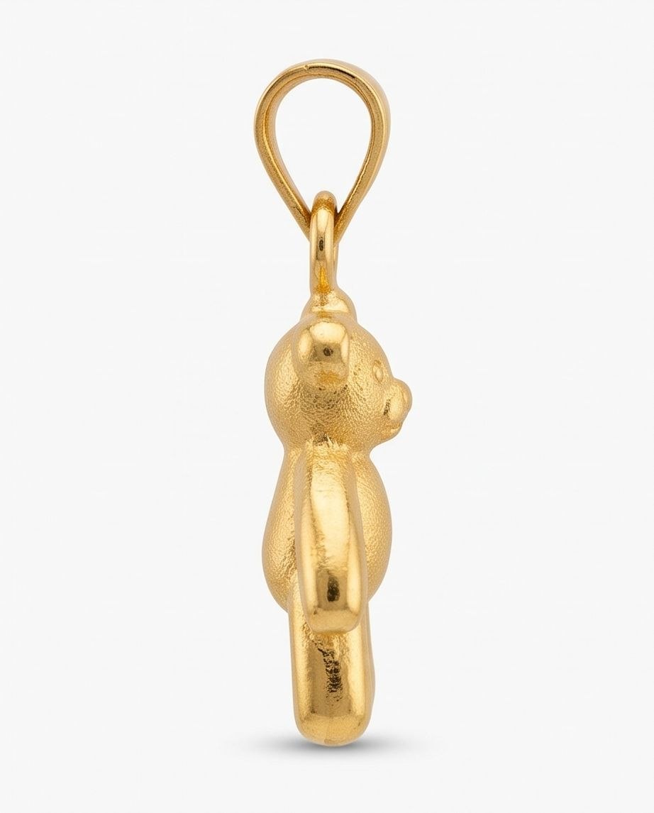 18K Gold Teddy Bear Pendant