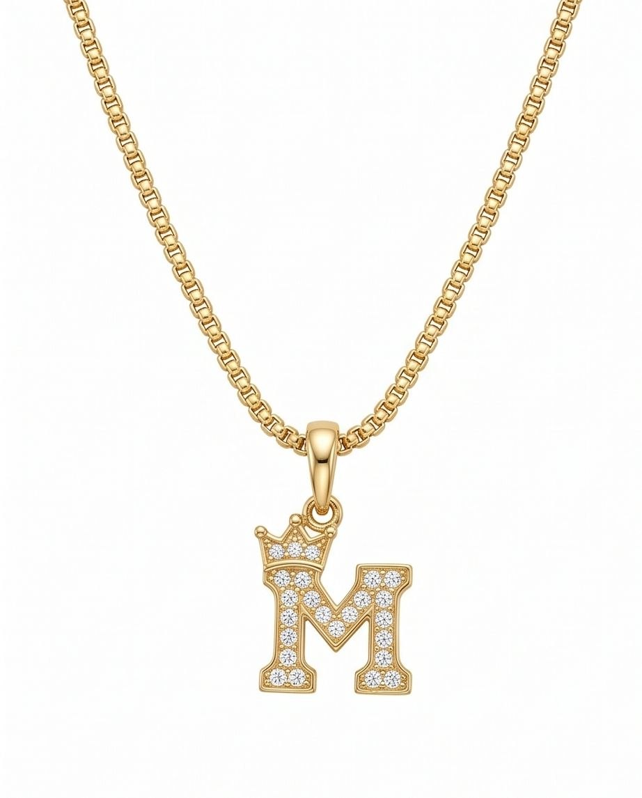 18k Gold Letter "M" Pendant
