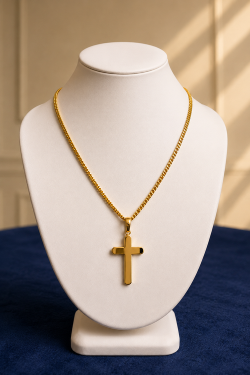 18K Gold Cross Pendant