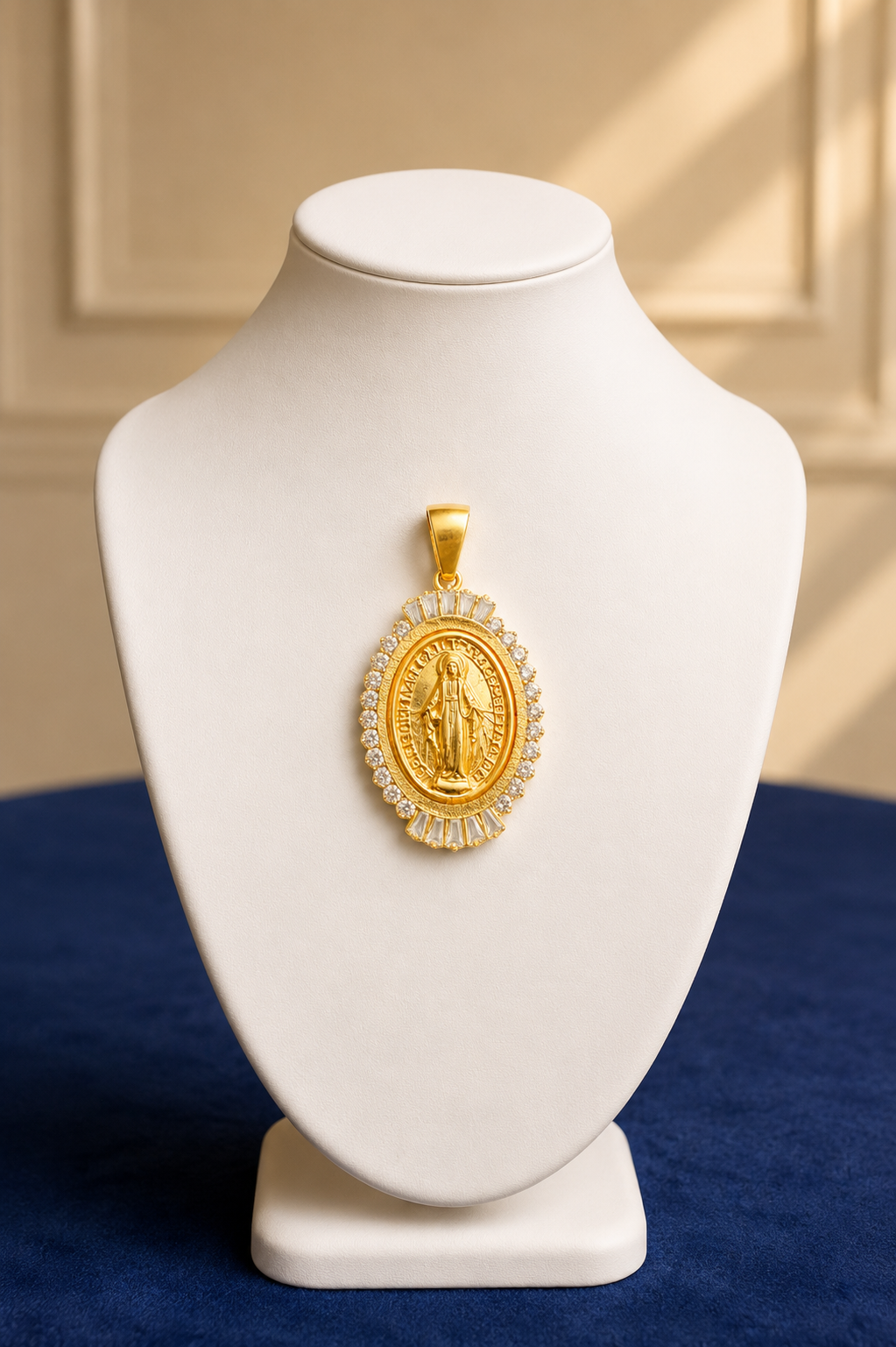 18K Gold Miraculous Medal Pendant