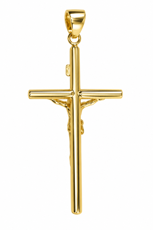 18K Gold Jesus on the Cross Pendant