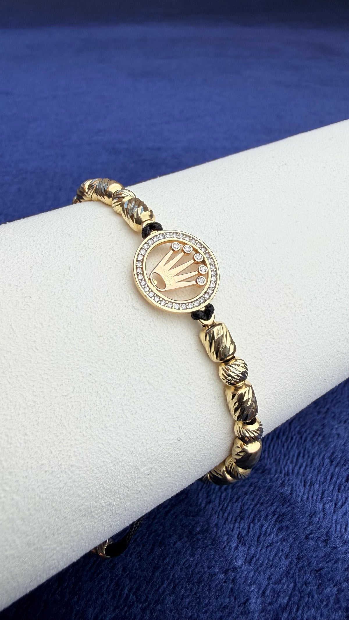 Gold Rolex symbol Adjustable Cord Bracelet