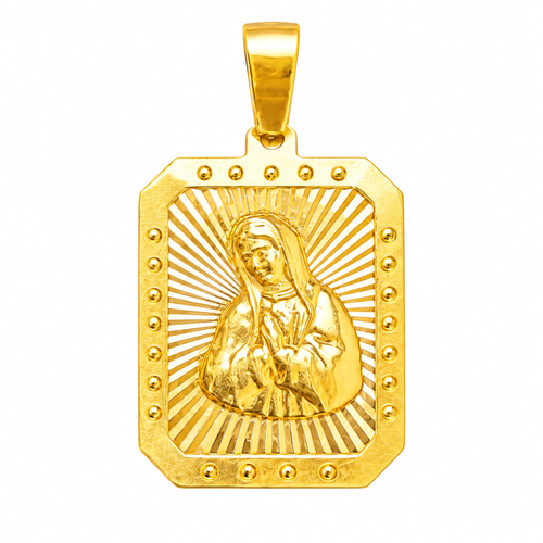 18K Gold Virgin Mary Pendant