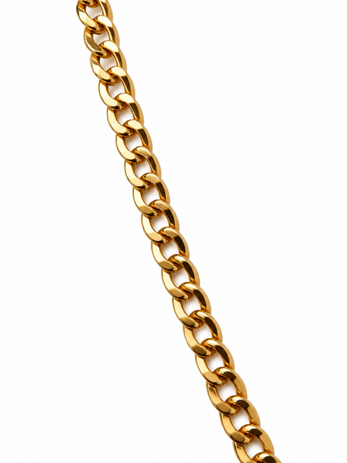 18k yellow Gold WOMEN Cuban Necklace