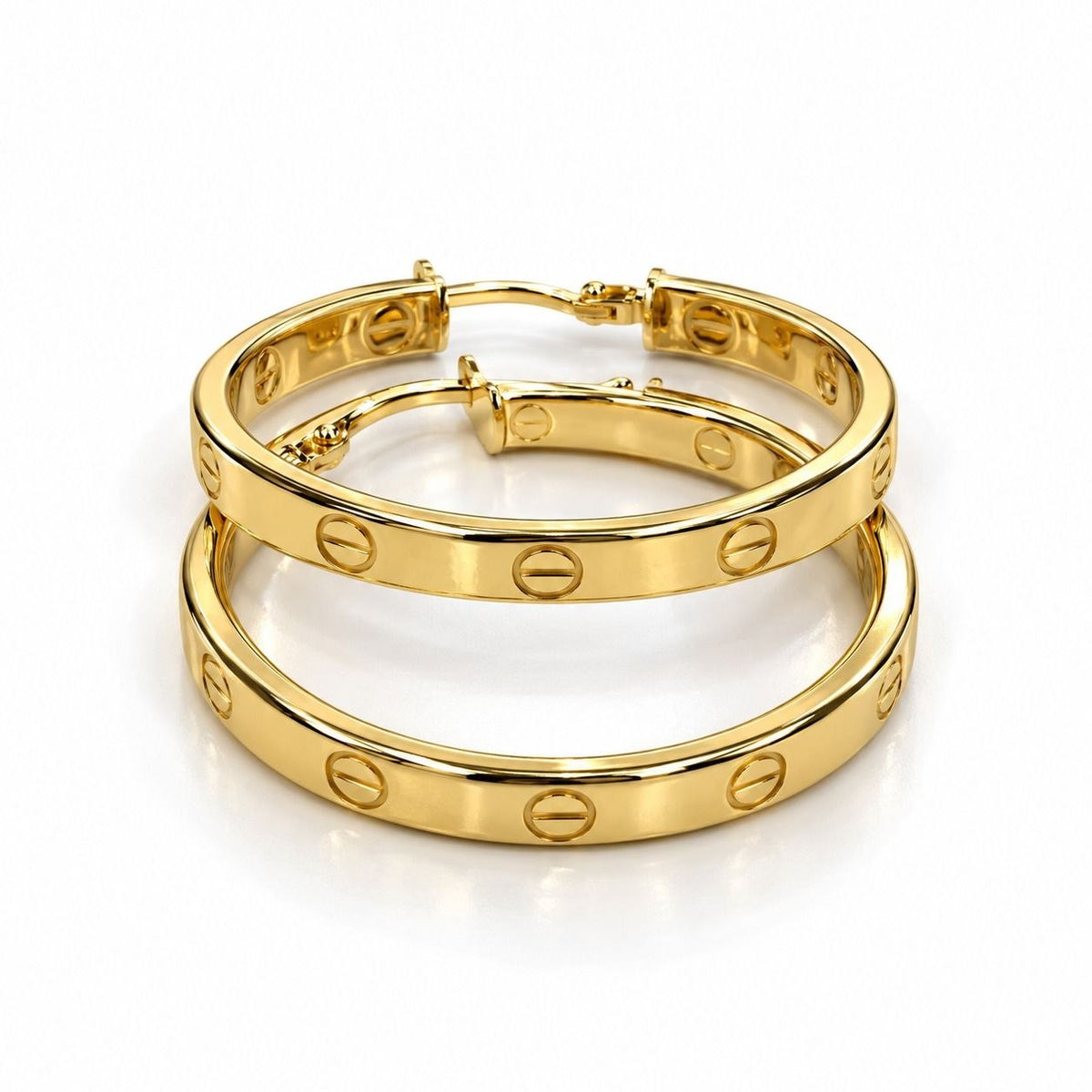 18K Gold Cartiers Hoop Earrings