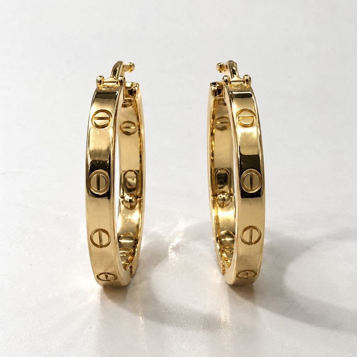 18K Gold Cartiers Hoop Earrings