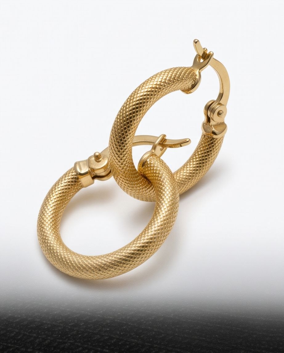 Golden Mesh Hoops