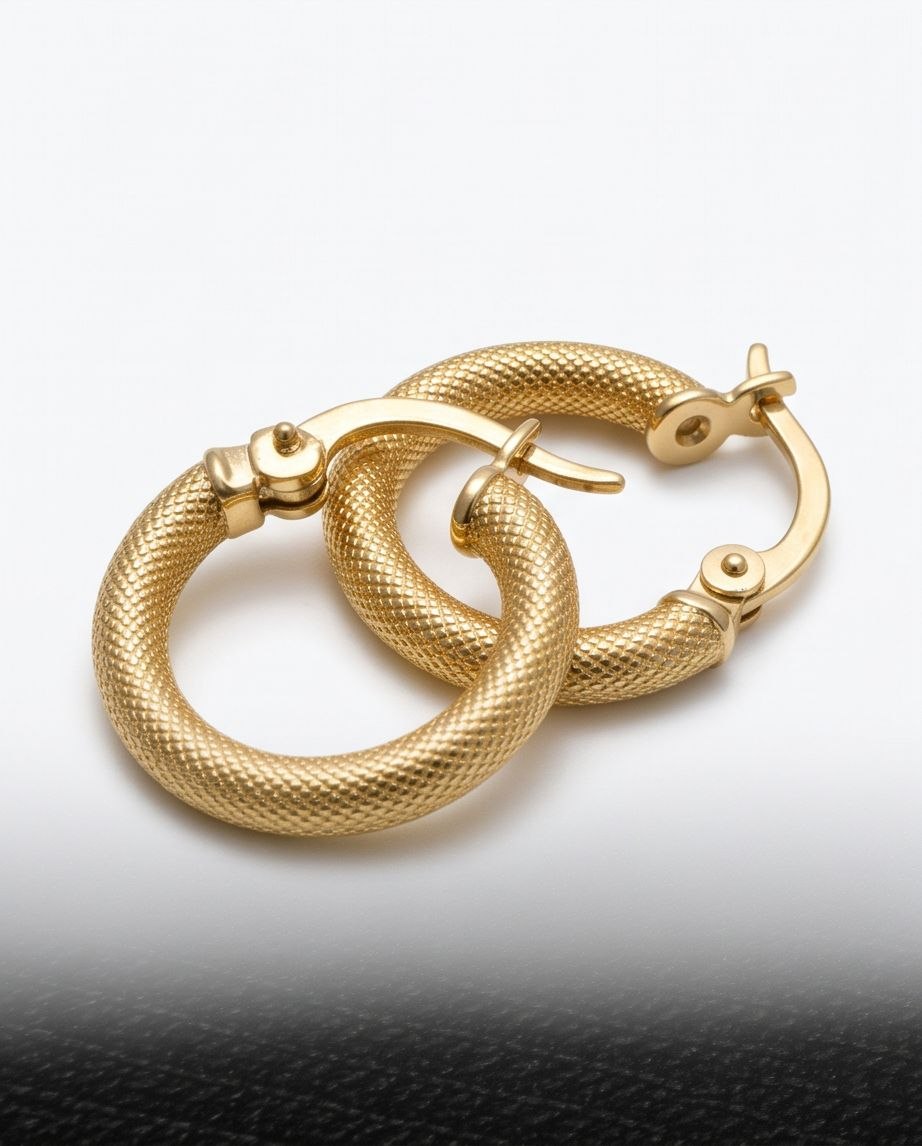 Golden Mesh Hoops