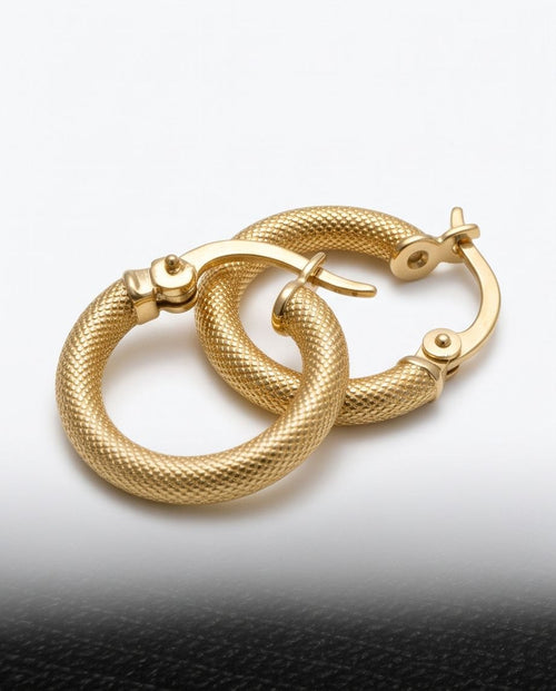 Golden Mesh Hoops