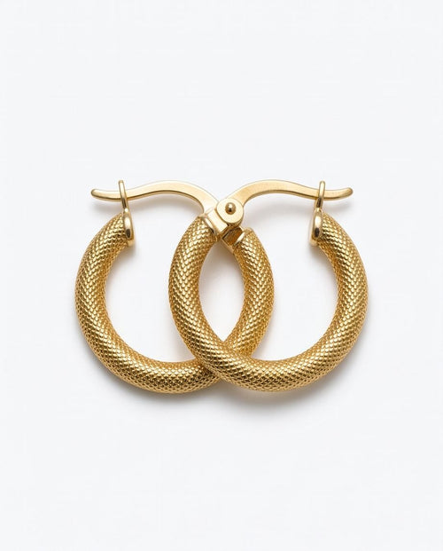 Golden Mesh Hoops