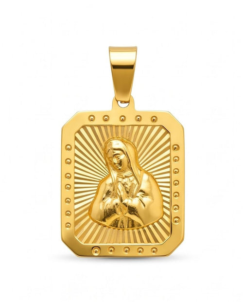 18K Gold Virgin Mary Pendant