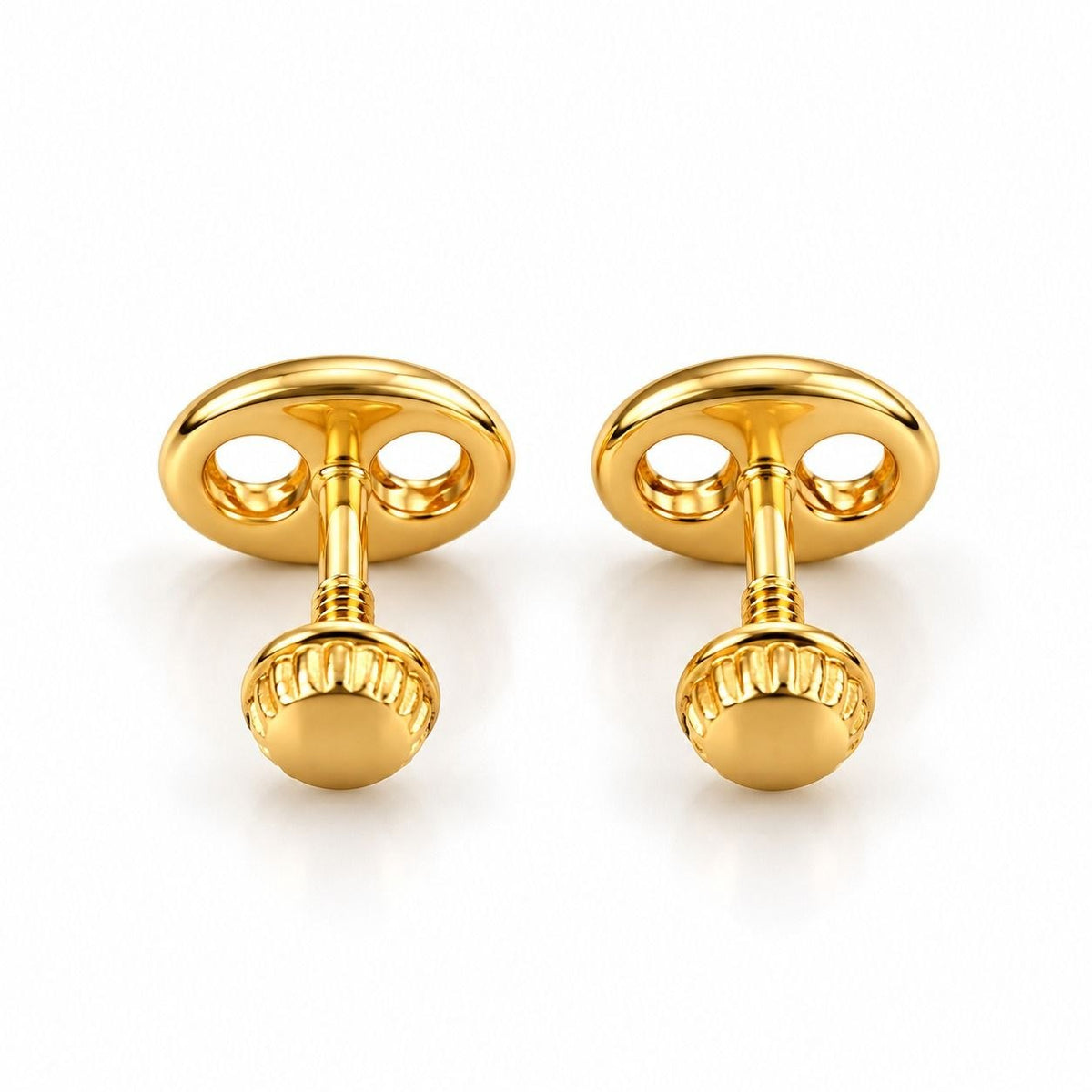 18K Gold Double Guccis Stud Earrings