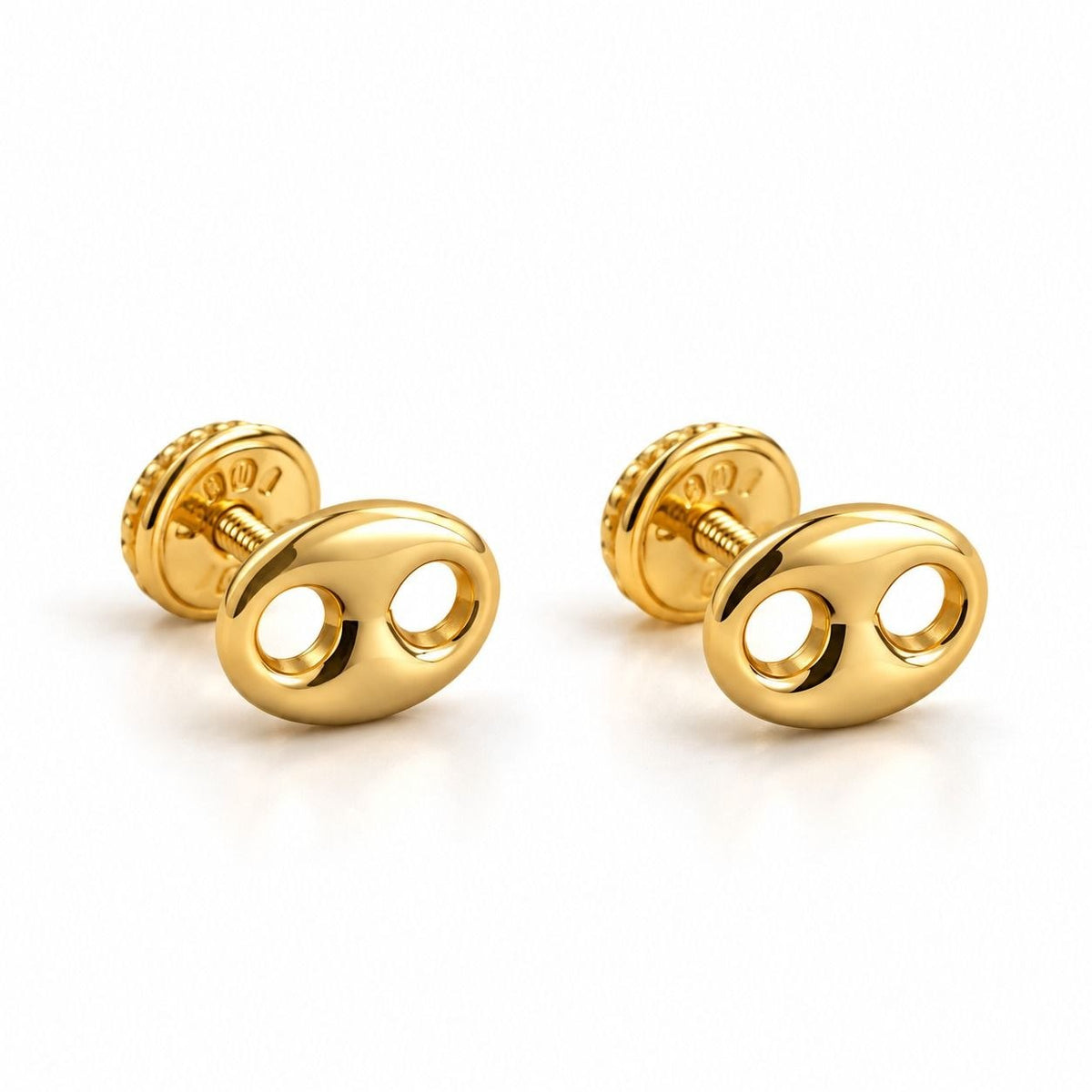 18K Gold Double Guccis Stud Earrings